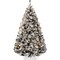 Best Choice Products Pre-Lit Black Christmas Pine Tree w/ Flocked Branches, Warm-White Lights